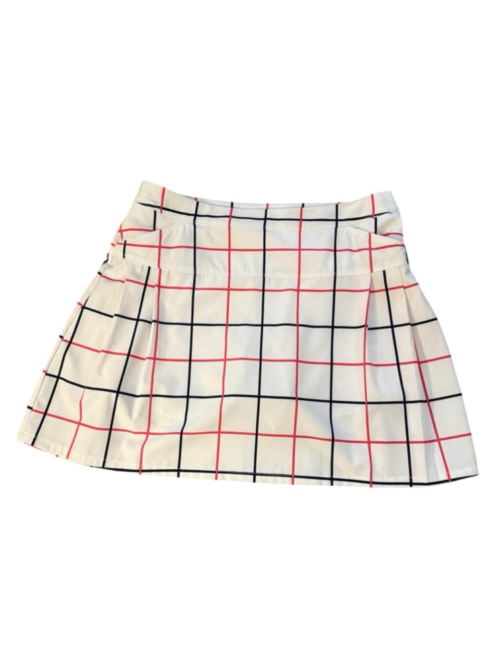 Crown & Ivy White Pink Blue Plaid Golf Mini Skirt Size 4 - Picture 1 of 5